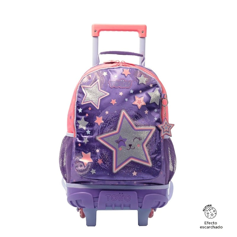 Morral con Ruedas para Niña Star Cat M Morado